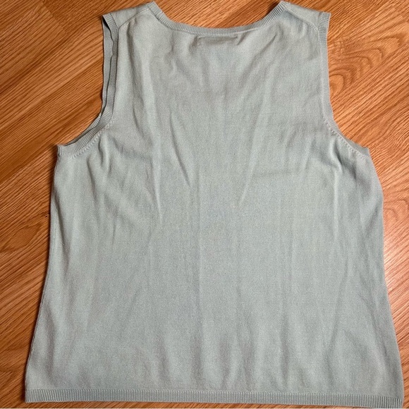 Judith hart large light blue silk blend tank ribbed hems basic layering business - Picture 6 of 6